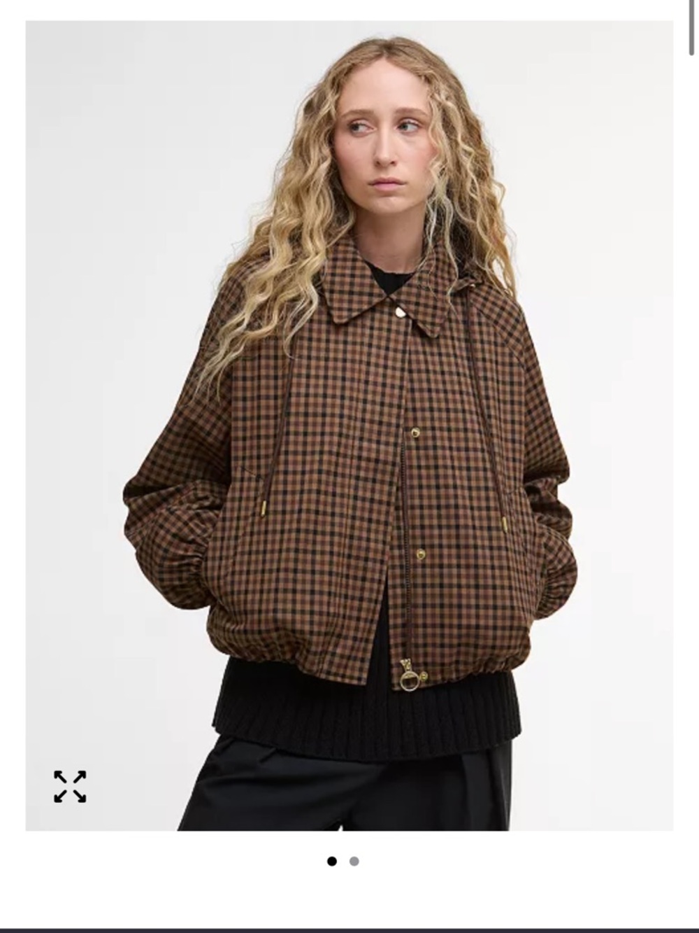 Barbour Brown Plaid Bomber Jacket